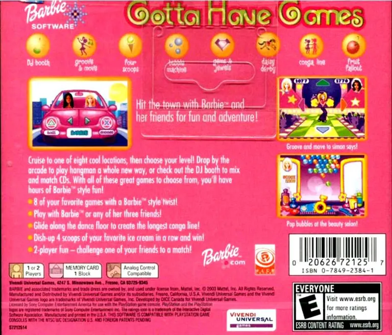 Barbie: Gotta Have Games box back