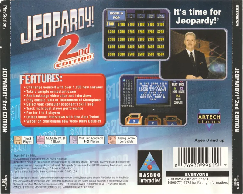Jeopardy! 2nd Edition box back