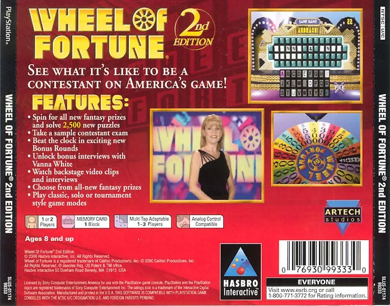 Wheel of Fortune: 2nd Edition box back