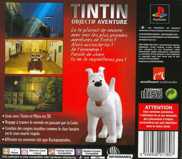 TinTin: Destination Adventure box back