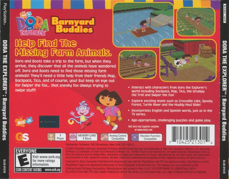 Dora the Explorer: Barnyard Buddies box back