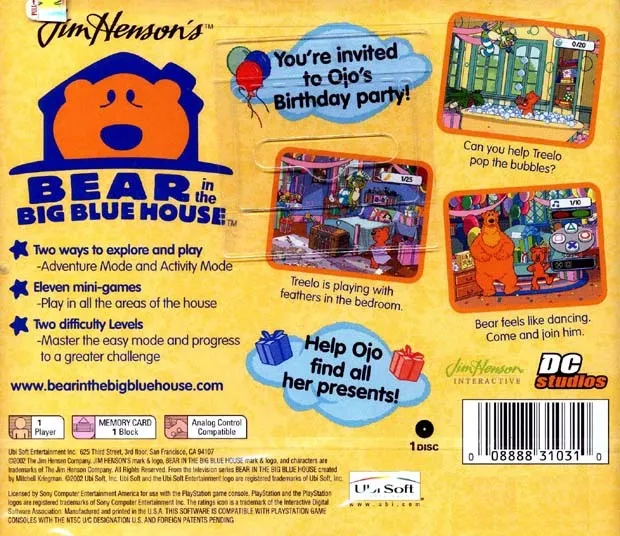 Bear in the Big Blue House box back