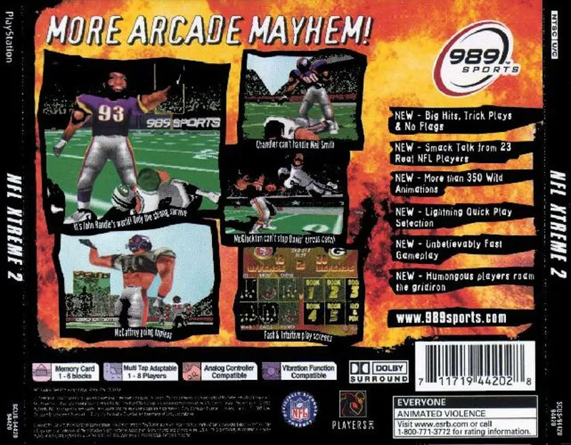 NFL Xtreme 2 box back