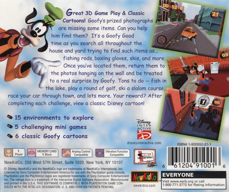 Disney's Goofy's Fun House box back