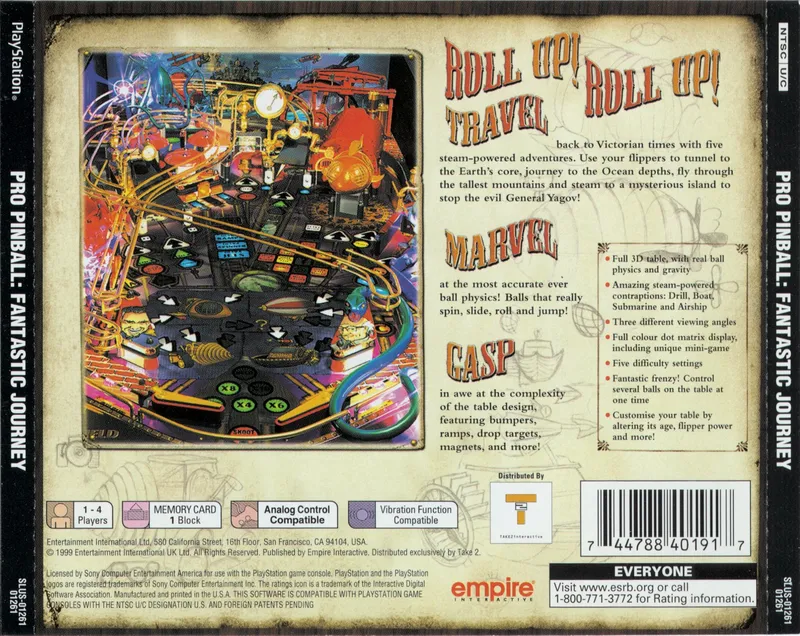 Pro Pinball: Fantastic Journey box back