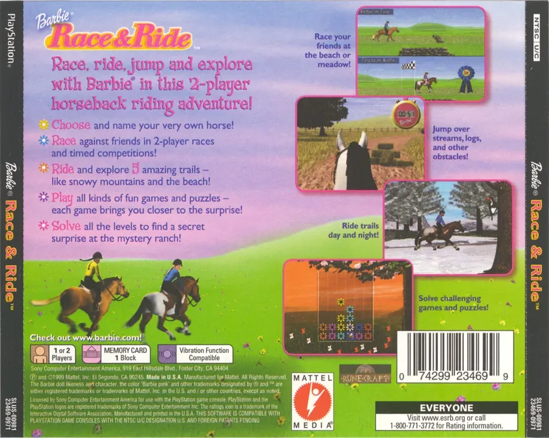 Barbie: Race & Ride box back