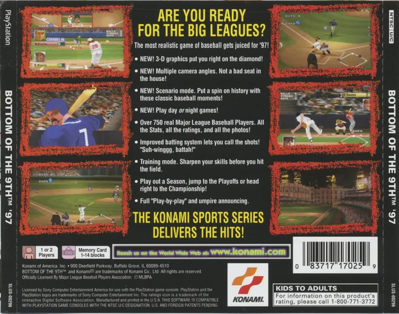 Bottom of the 9th '97 box back