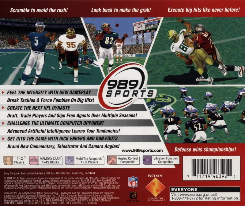 NFL GameDay 2002 box back