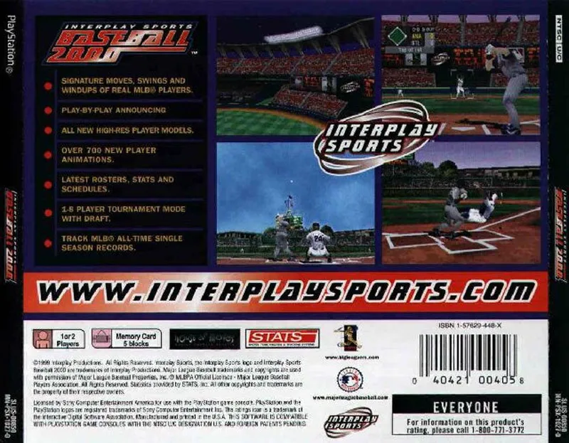 Interplay Sports Baseball 2000 box back