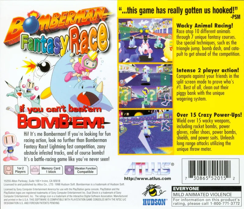 Bomberman Fantasy Race box back