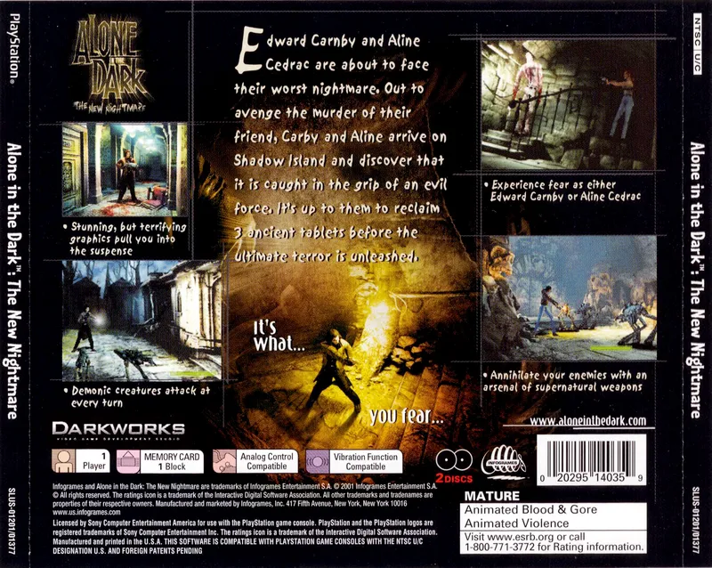 Alone in the Dark: The New Nightmare box back
