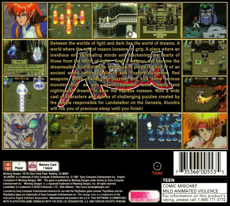 Alundra box back