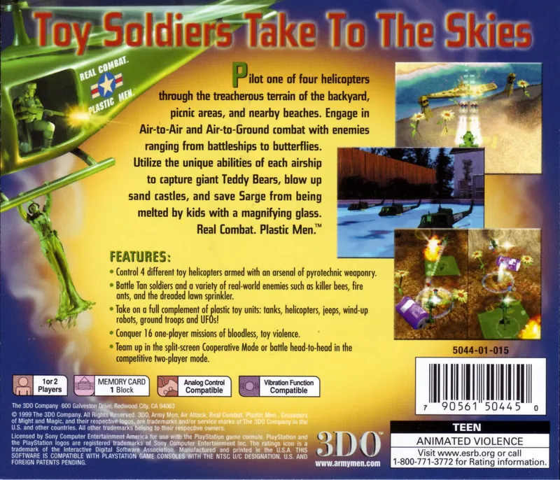 Army Men: Air Attack box back