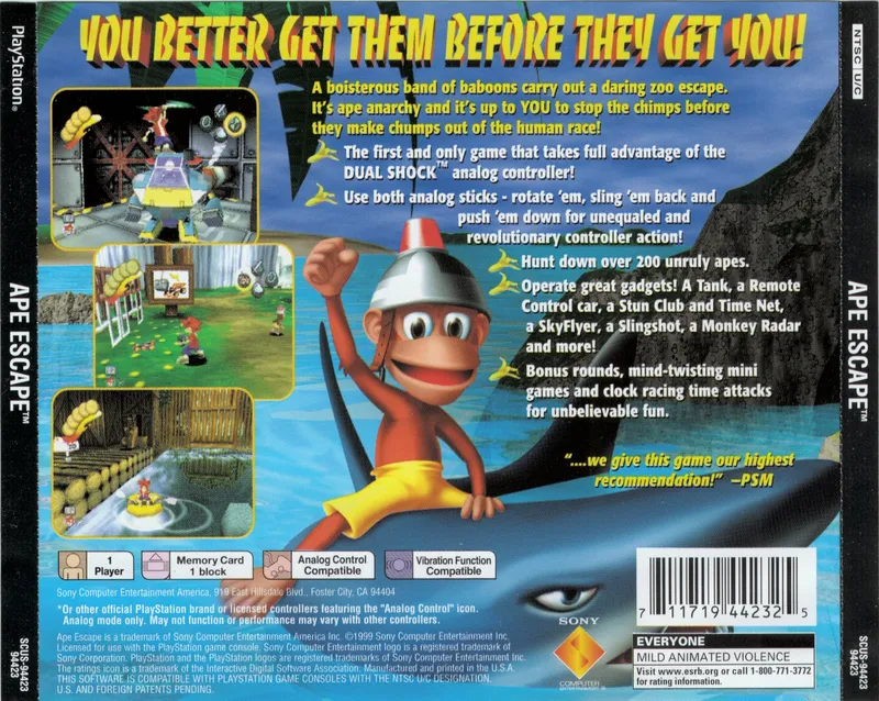Ape Escape box back