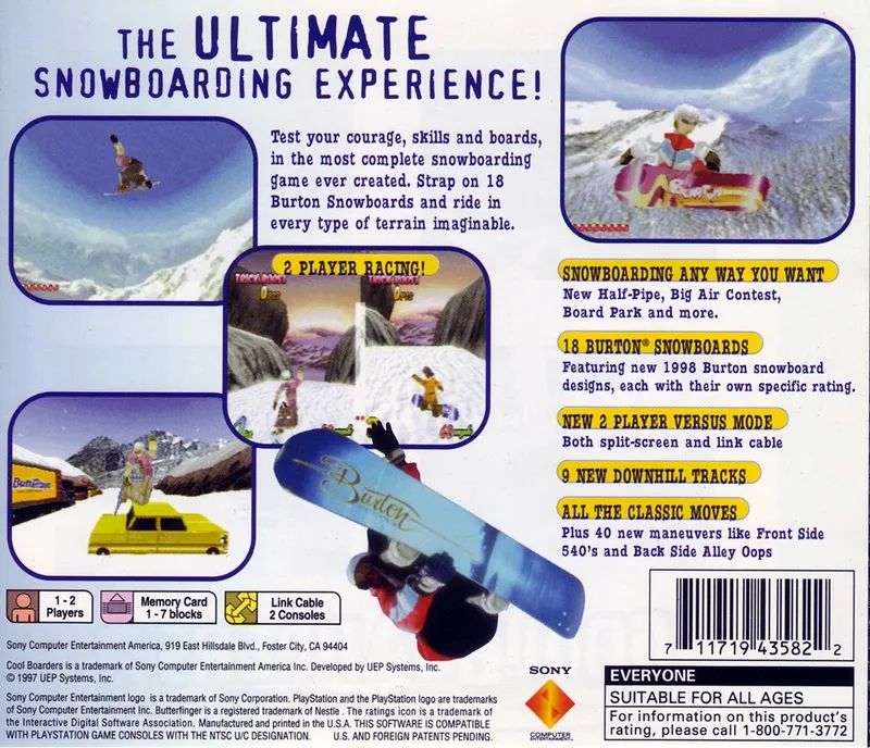 Cool Boarders 2 box back