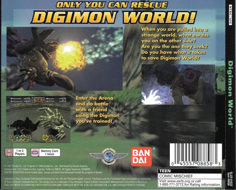 Digimon World box back