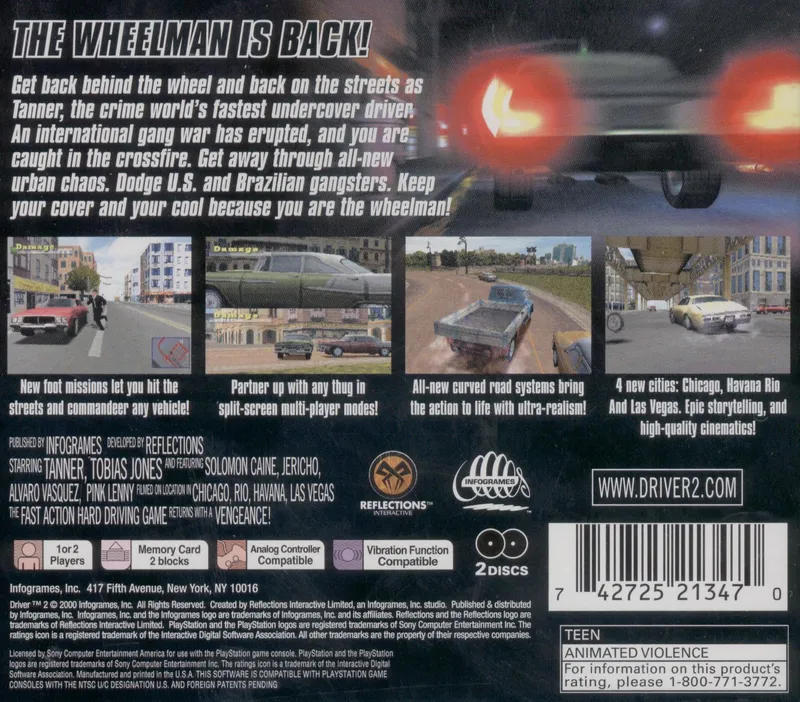 Driver 2: The Wheelman is Back box back