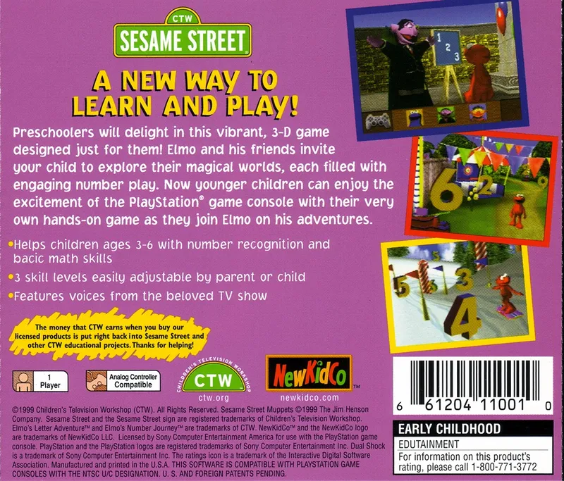 Elmo's Number Journey box back