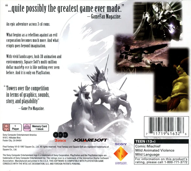 Final Fantasy VII box back