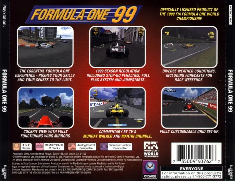 Formula One 99 box back