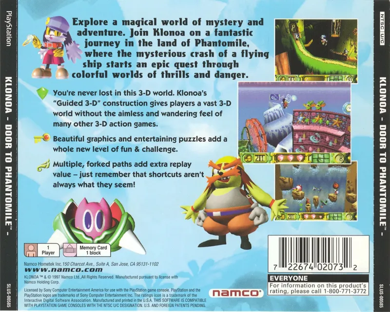 Klonoa: Door to Phantomile box back