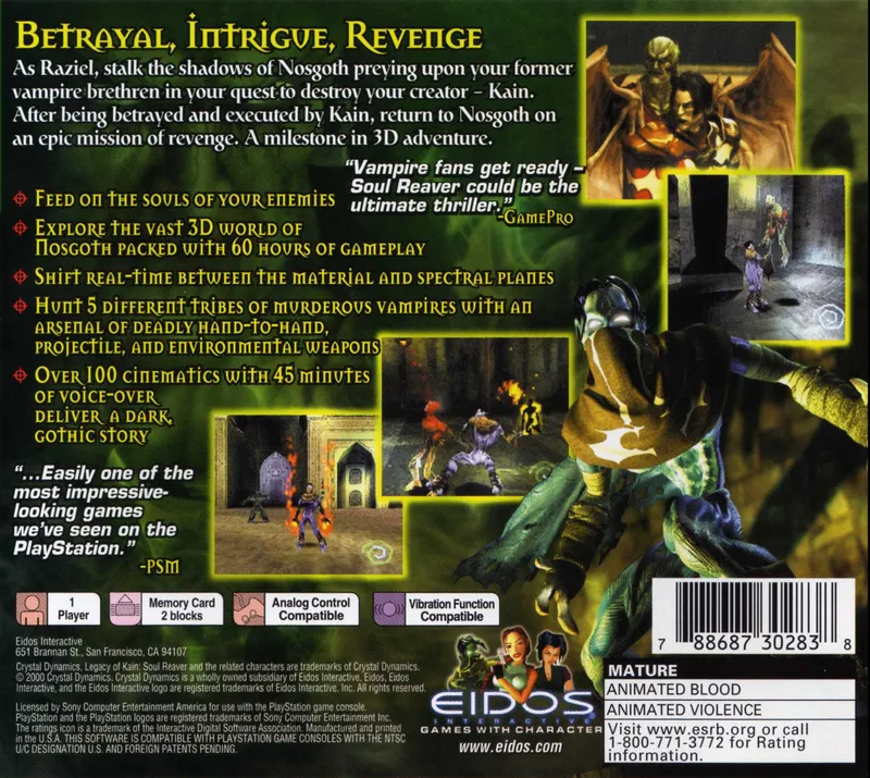 Legacy of Kain: Soul Reaver box back