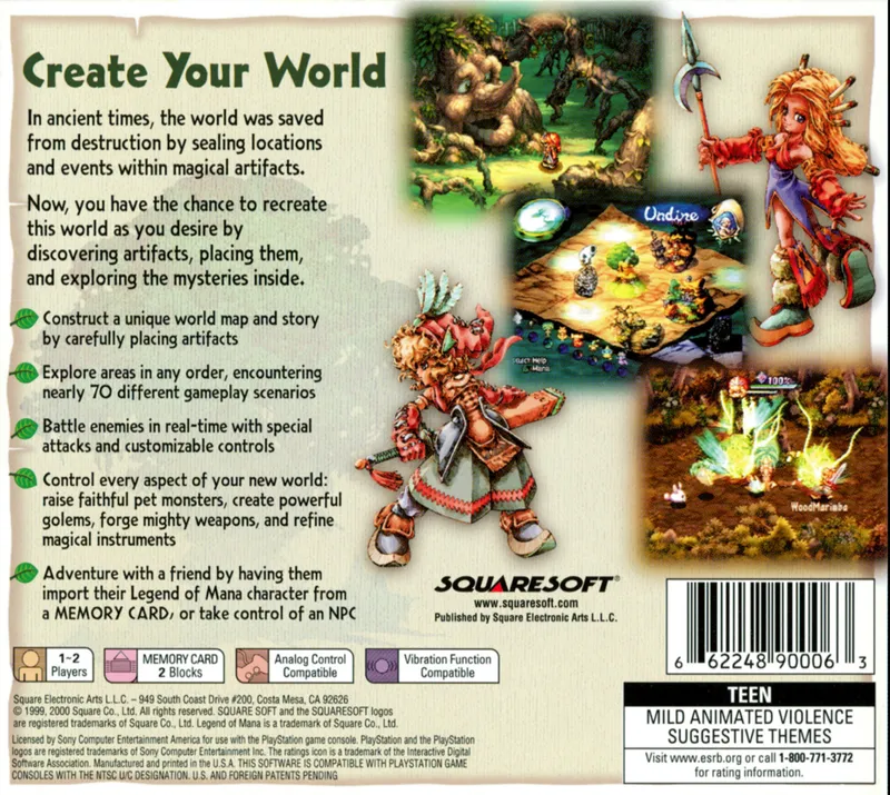 Legend of Mana box back
