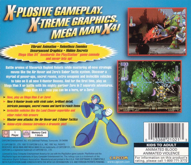 Mega Man X4 box back