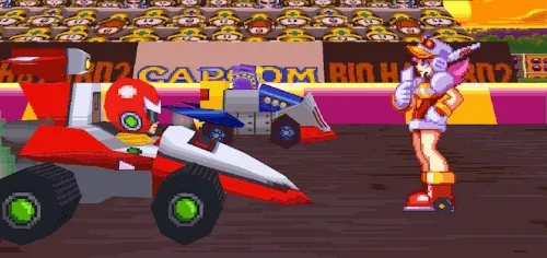 Backdrop artwork for Mega Man Battle & Chase
