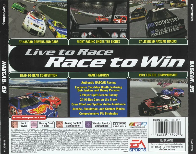 NASCAR 99 box back