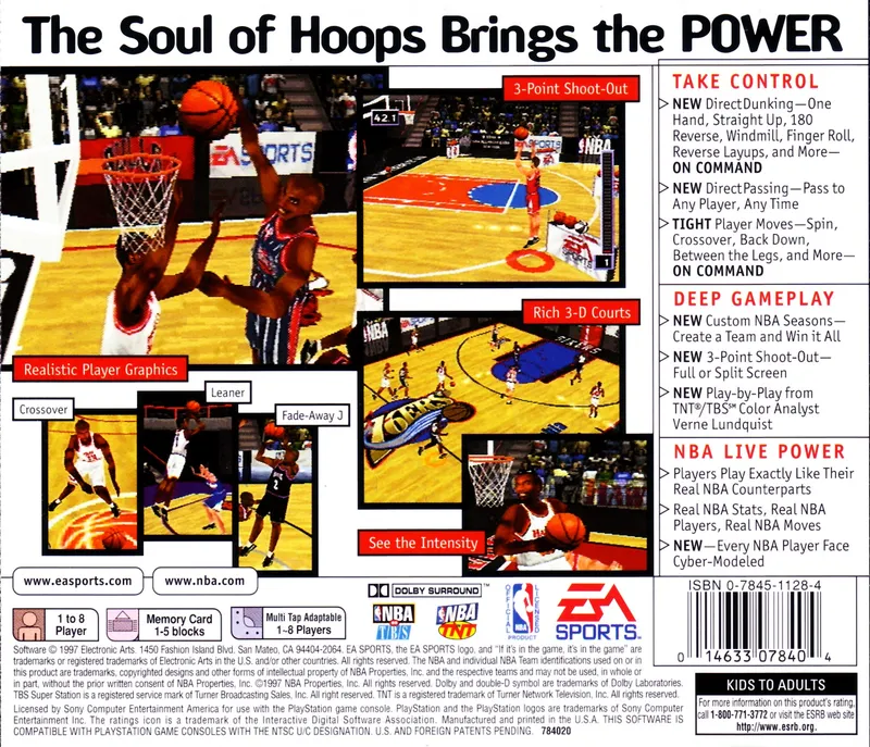 NBA Live 98 box back