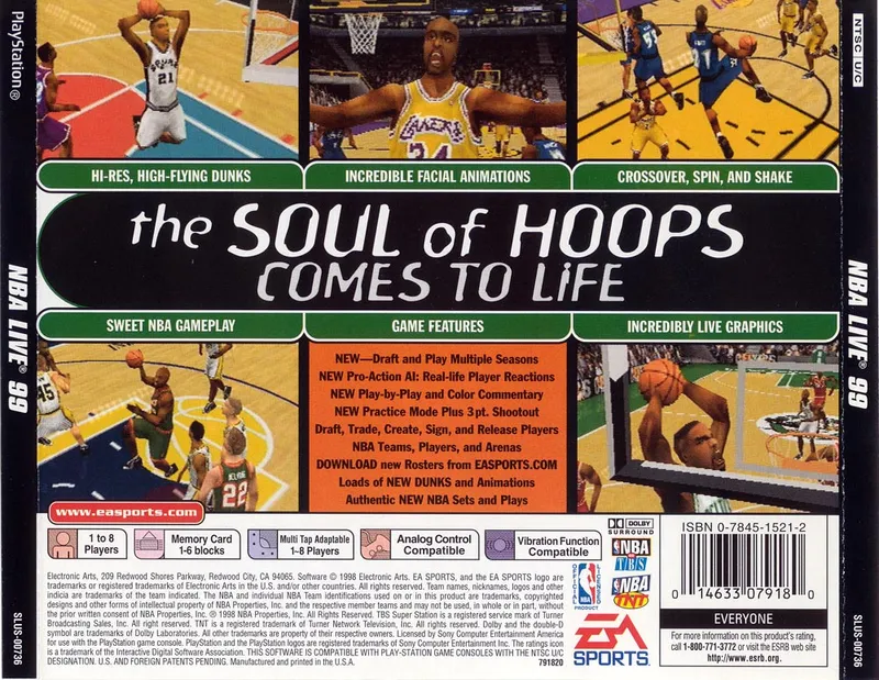 NBA Live 99 box back