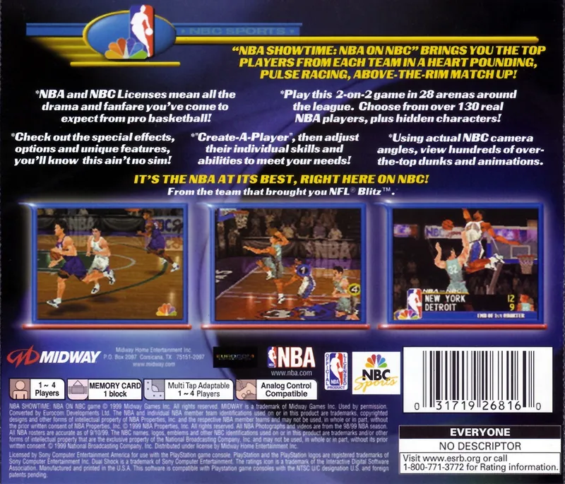 NBA Showtime: NBA on NBC box back