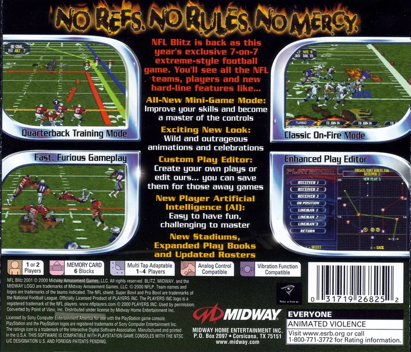 NFL Blitz 2001 box back