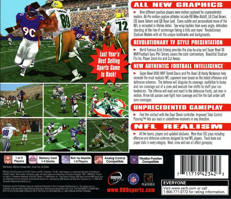 NFL GameDay 99 box back