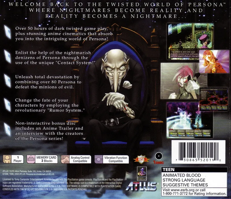 Persona 2: Eternal Punishment box back