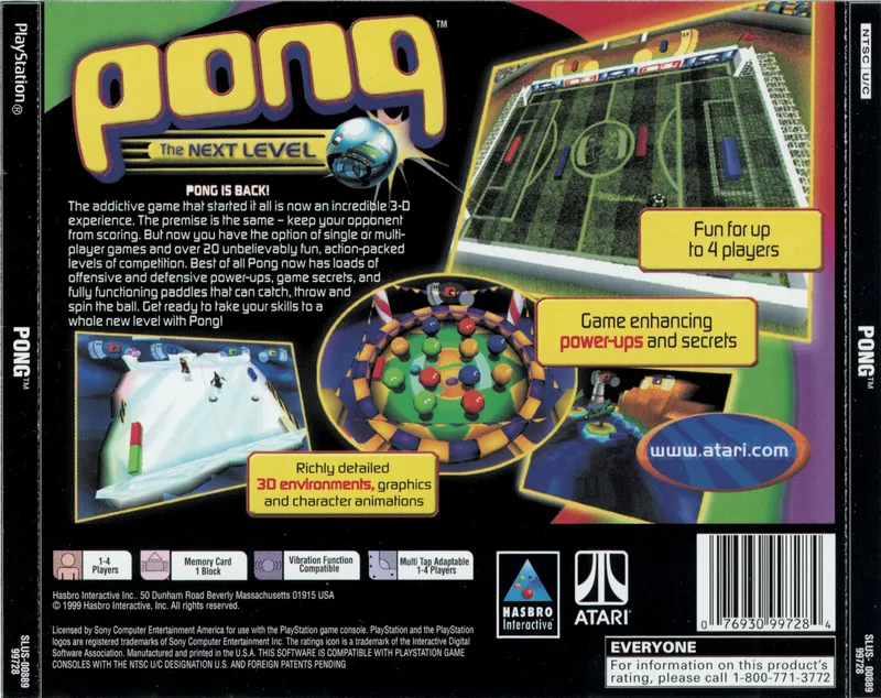 Pong: The Next Level box back
