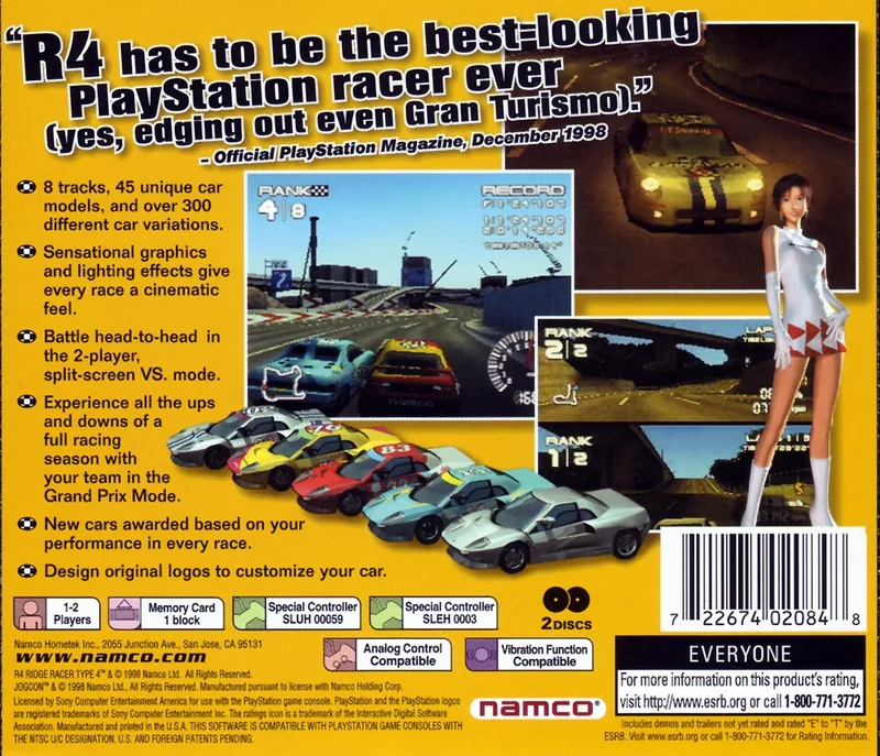 R4: Ridge Racer Type 4 box back