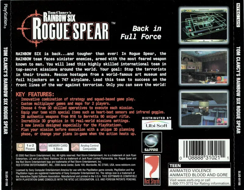 Tom Clancy's Rainbow Six: Rogue Spear box back