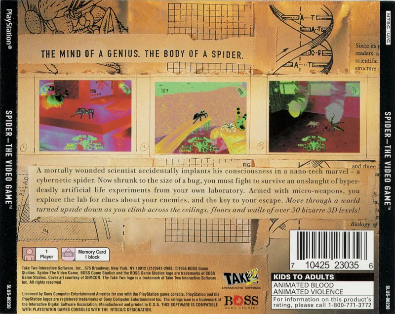 Spider: The Video Game box back