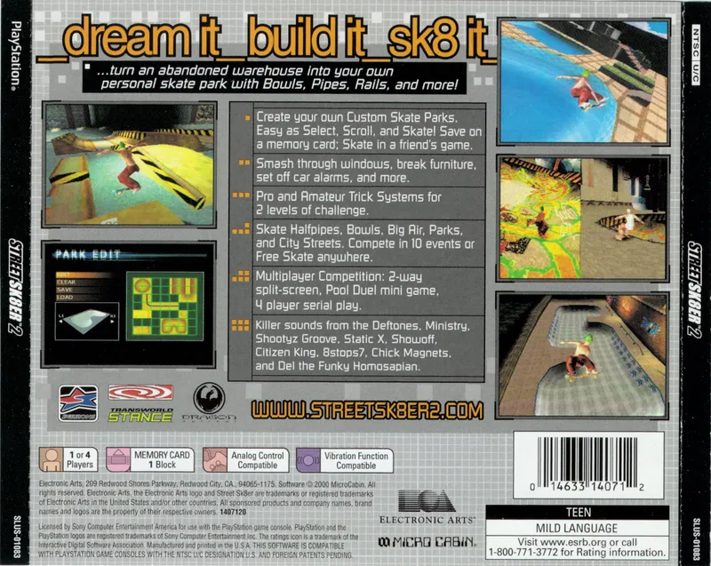 Street Sk8er 2 box back