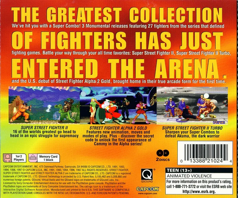 Street Fighter Collection box back