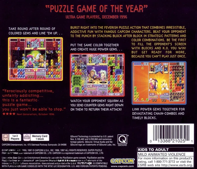 Super Puzzle Fighter II Turbo box back