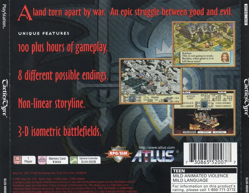 Tactics Ogre box back