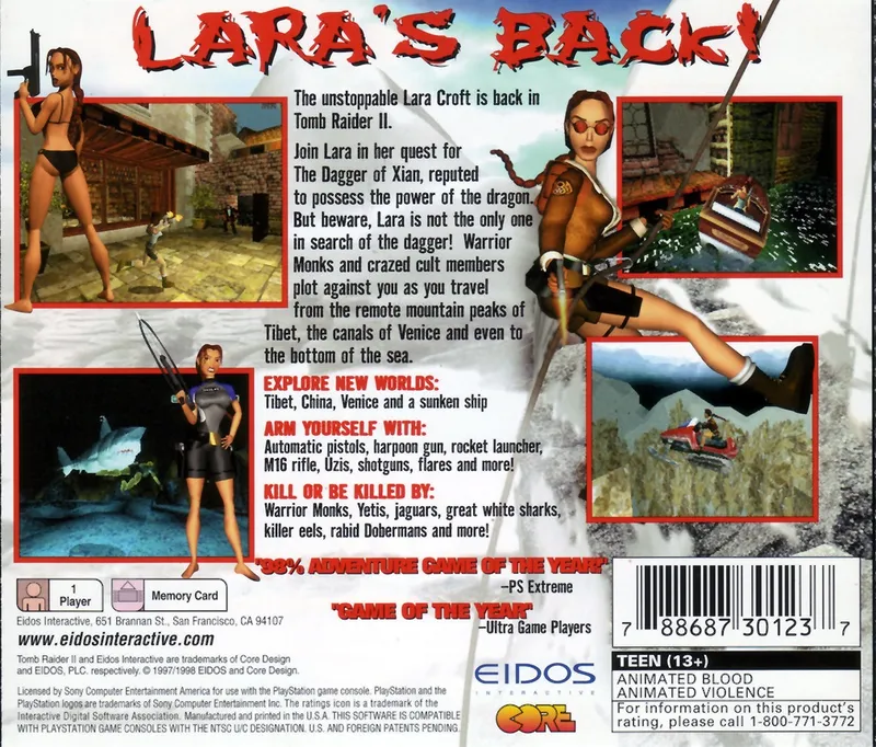 Tomb Raider II box back