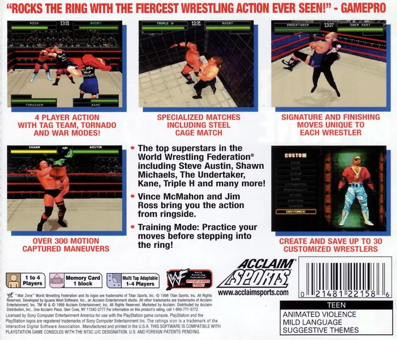 WWF War Zone box back
