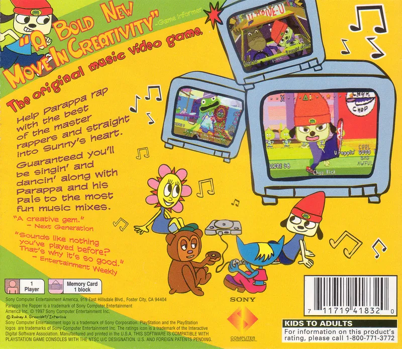 PaRappa the Rapper box back
