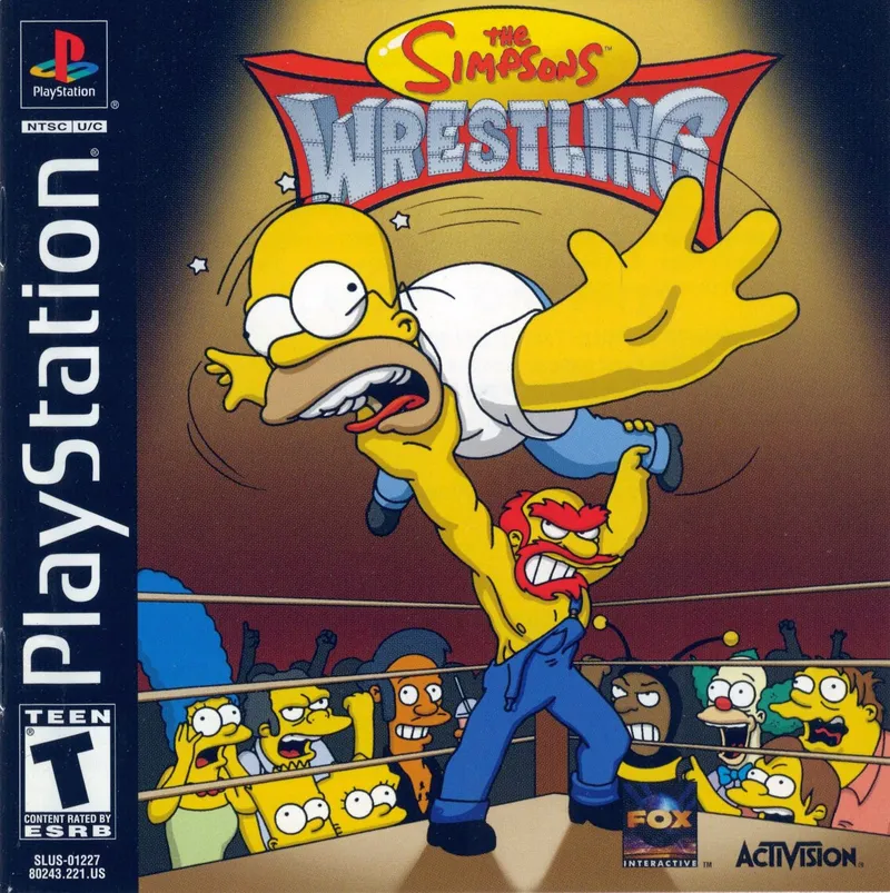 The Simpsons Wrestling box art