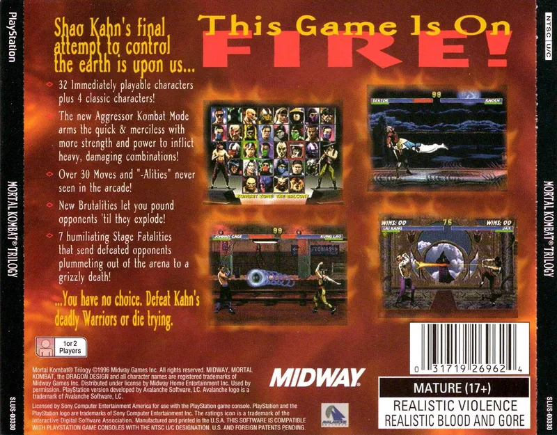 Mortal Kombat Trilogy box back