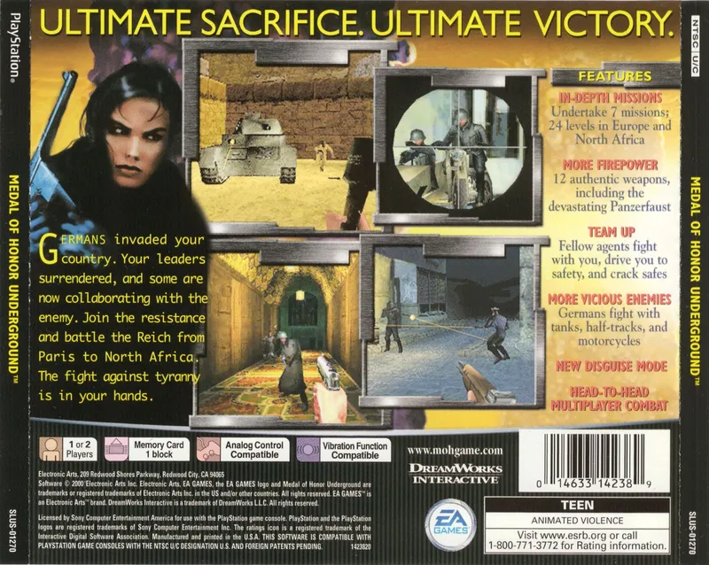 Medal of Honor: Underground box back